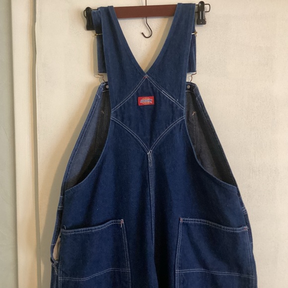 Dickies Mens denim Button Fly Bib Overalls size 40 Made in USA vintage - Picture 5 of 13